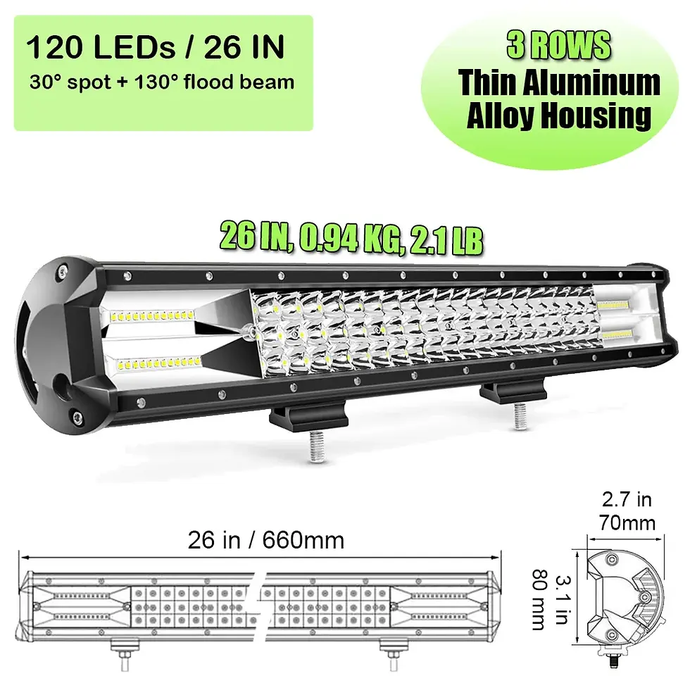 Thumbnail: HELLO EOVO LED Bar 4 / 7 / 12 / 20 / 22 / 28 / 36 Inch LED Light Bar 4x4 SUV ATV