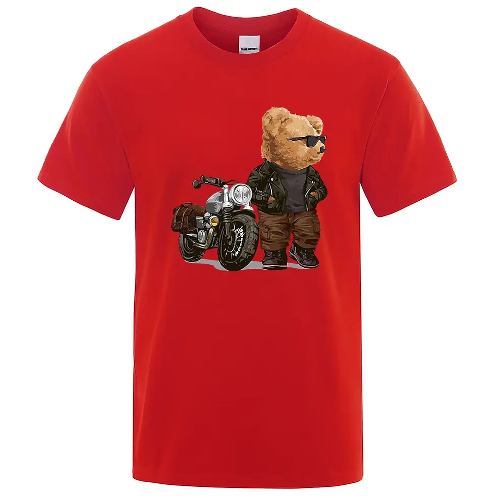 Thumbnail: Motorcycle Enthusiast Street Rider Print T-Shirts Men's