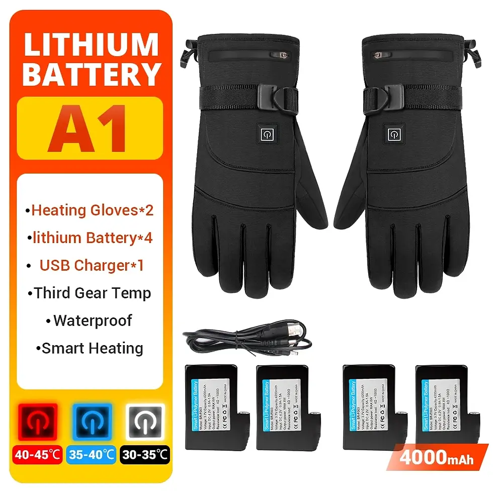 Thumbnail: HEROBIKER Motorcycle Gloves Waterproof Heated Touch Screen Battery  Motorbike
