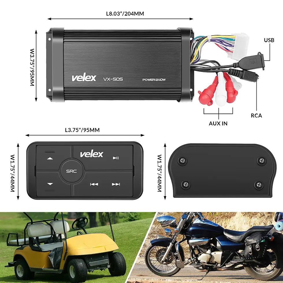 Thumbnail: Marine Bluetooth Amplifier 4 Channel Class D 240W Amp Stereo motorcycle