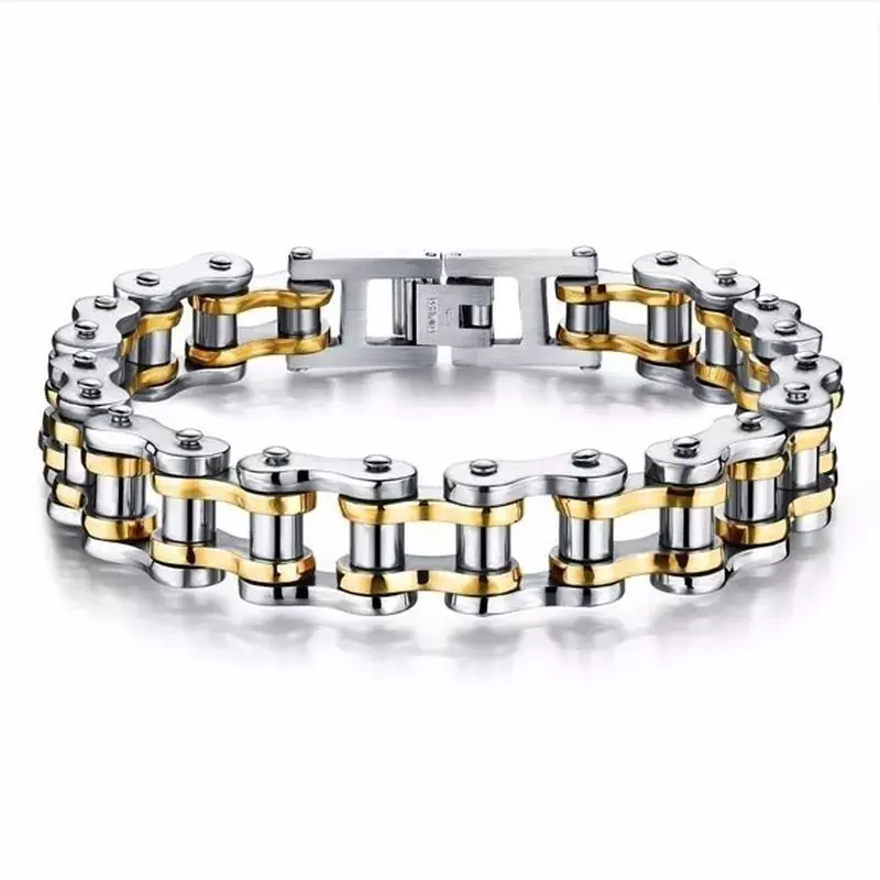 Thumbnail: Stainless Steel Biker Chain Bracelet Mens