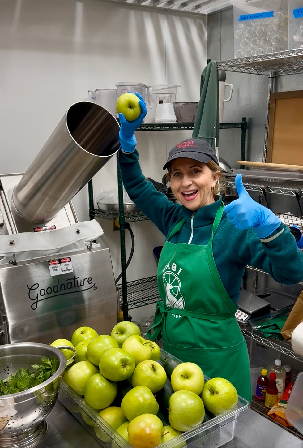 Carmen Herrera at Sabi Juice's kitchen