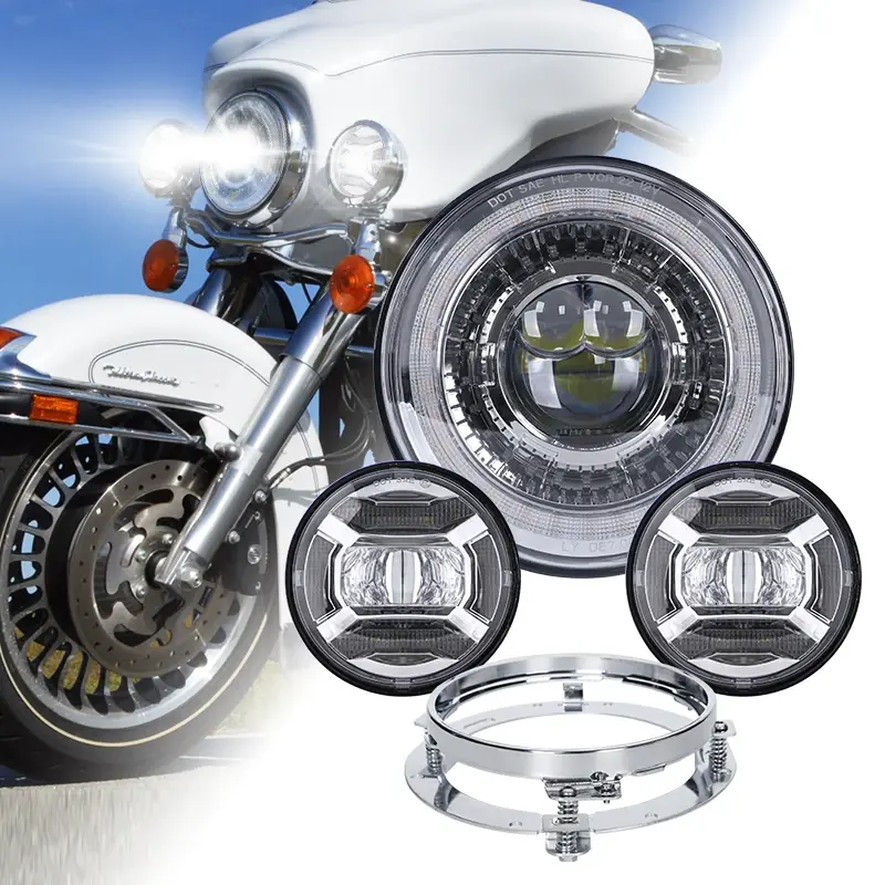 Thumbnail: Chrome 7Inch Led Headlight 4.5Inch