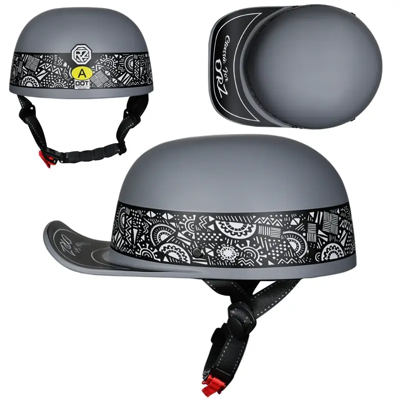 Thumbnail: Motorcycle Helmet Moto Helmet Vintage Half Face Biker Motorbike Crash Moto