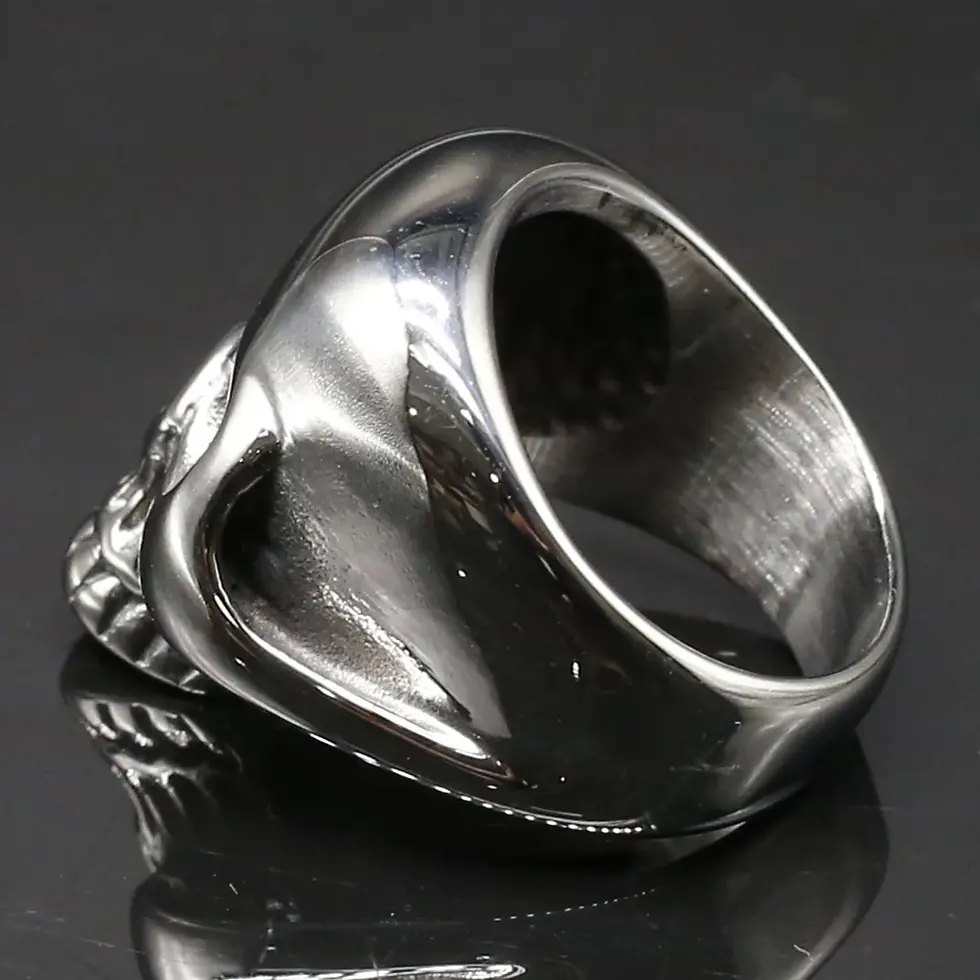 Thumbnail: Vintage Unique Skull Rings for Men Biker Ring Stainless Steel Ring