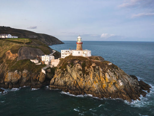 Dramatic green Irish cliffs overlooking the Atlantic Ocean