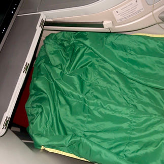 Ethophian Airline Business Class Blanket and lie Flat bed