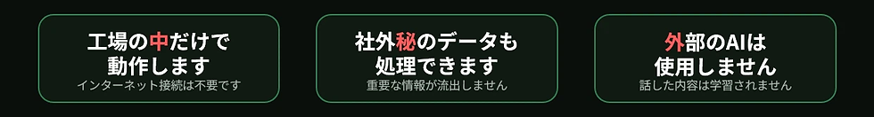 工場内完結、社外秘データOK、外部サービス不要