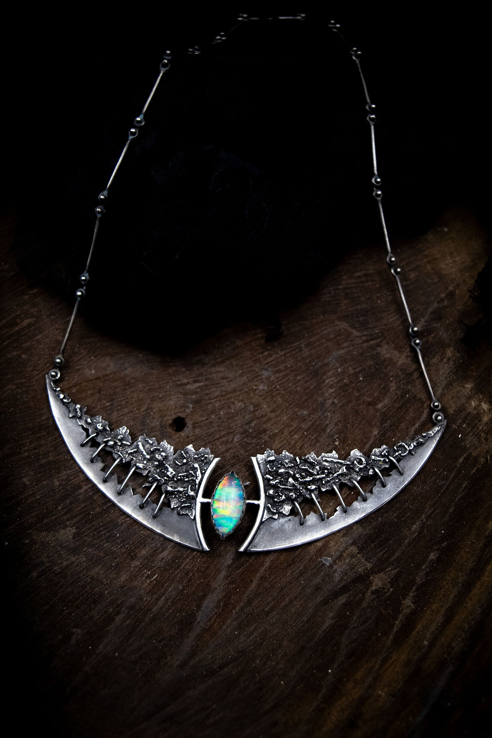 Thumbnail: Torn Up Inside / Front-Clasping Opal Doublet Necklace