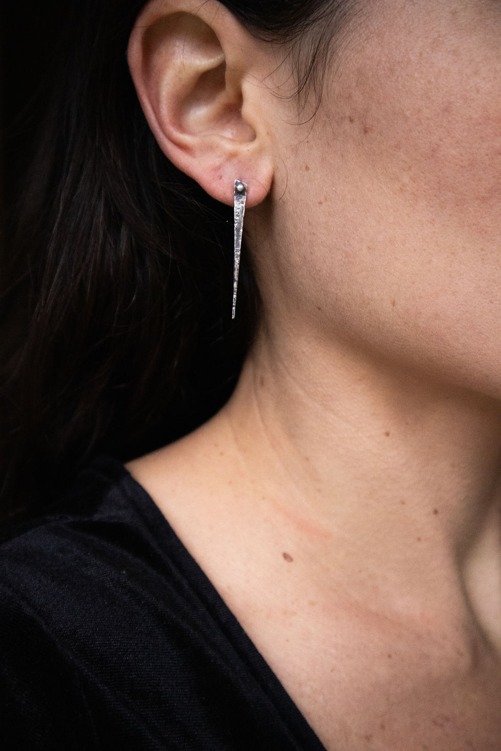 Thumbnail: 1/2 Rack Ear Climber / Sterling Silver Ear Cuff & Stud Pair
