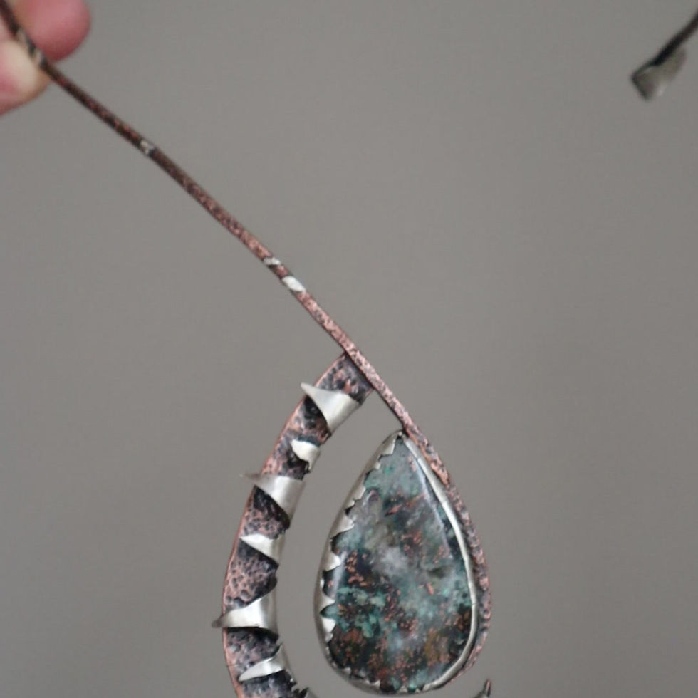 Thumbnail: Martian Regolith Necklace / Confetti Chrysocolla, Sterling Silver, & Copper