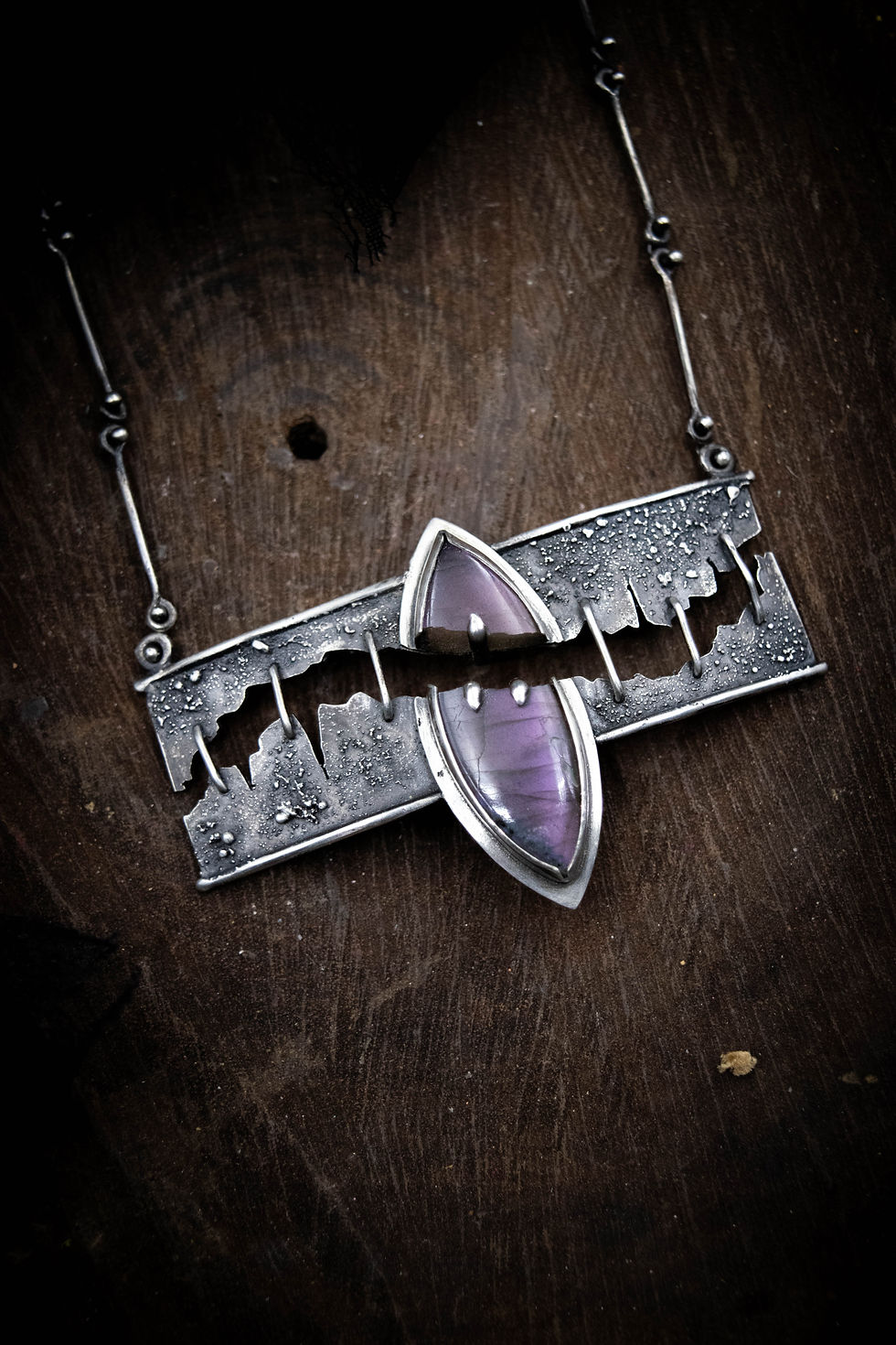 Thumbnail: Broken Up About It / Broken Purple Labradorite & Sterling Silver
