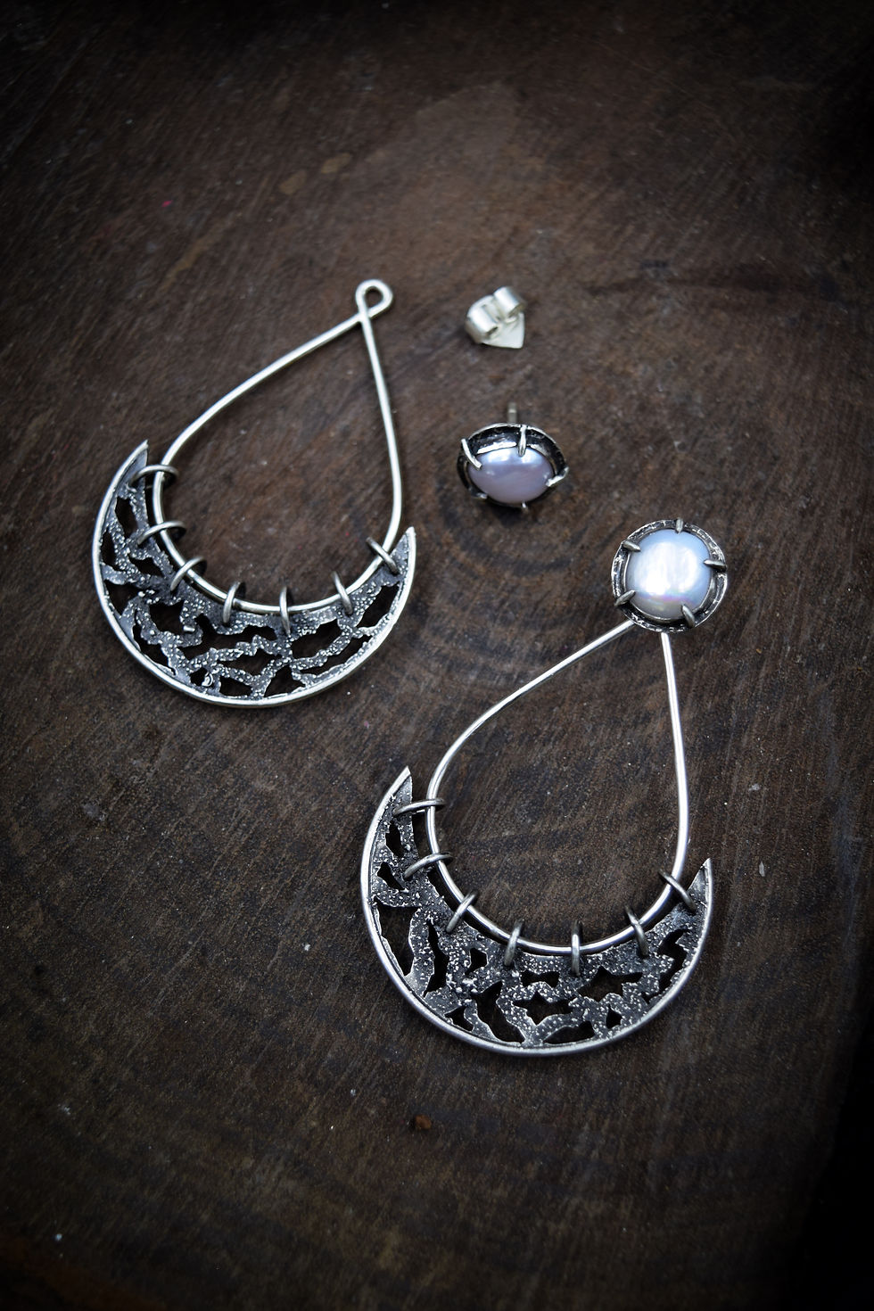 Thumbnail: Always Appropriate / Pearl & Silver Convertible Earrings / Studs + Ear Jackets