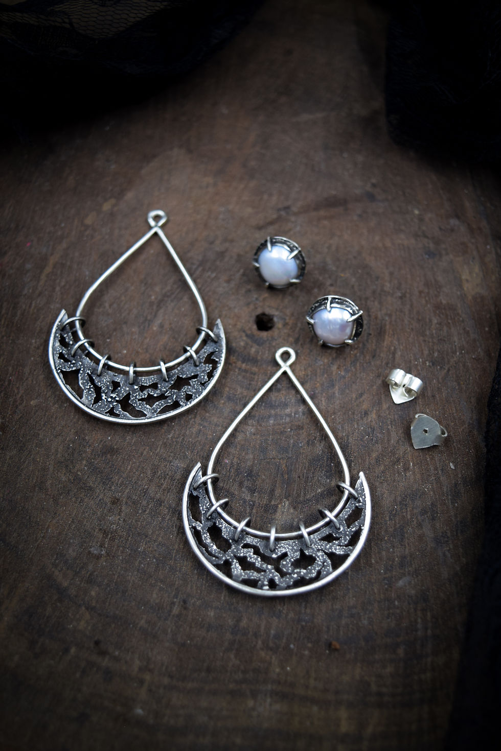 Thumbnail: Always Appropriate / Pearl & Silver Convertible Earrings / Studs + Ear Jackets