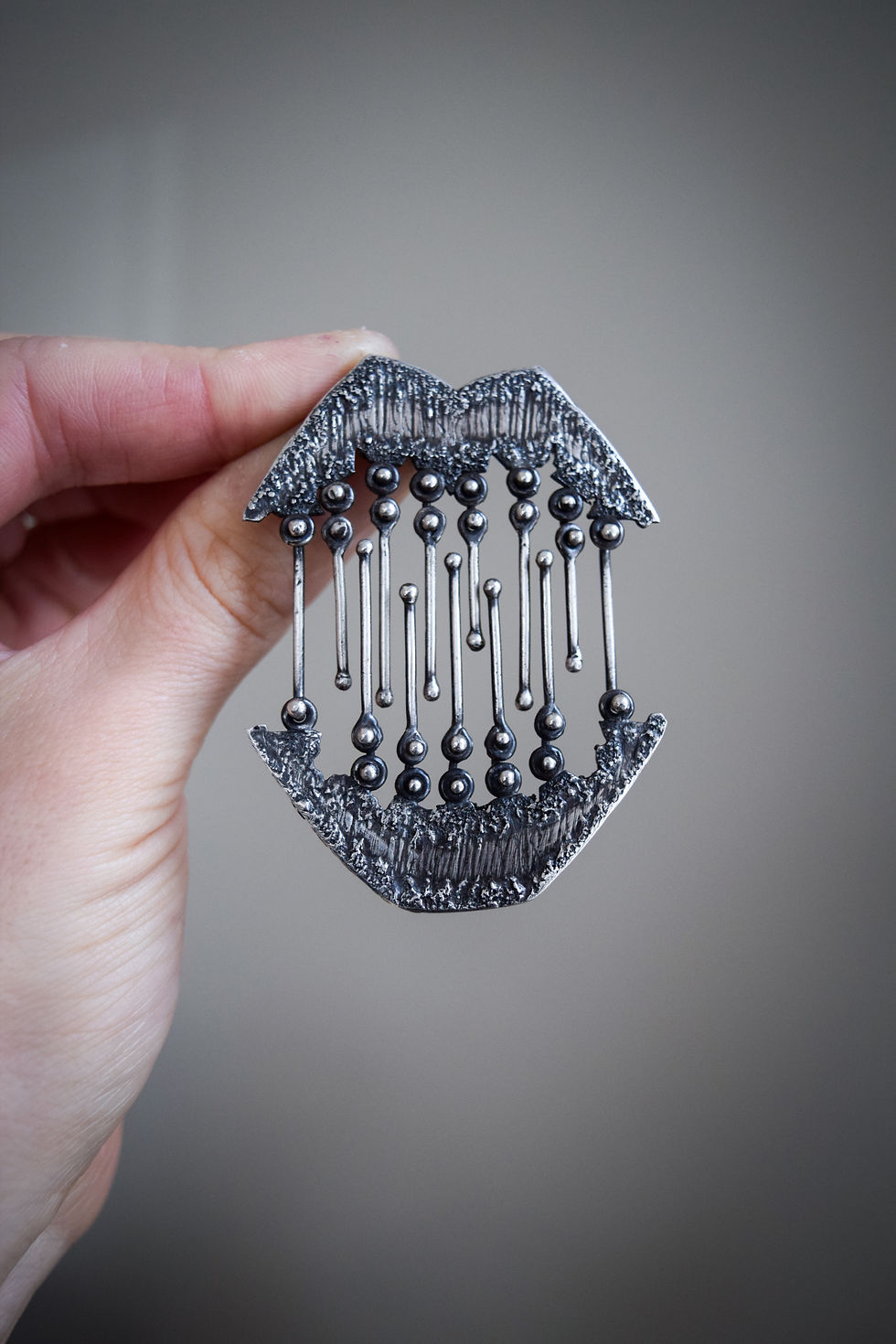 Thumbnail: Still Screaming / Sterling Silver Convertible Brooch --> Necklace