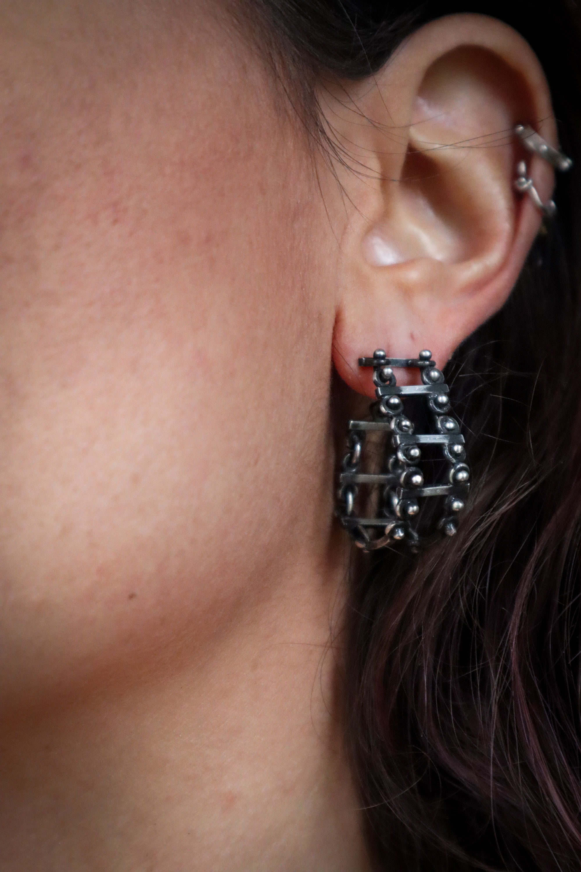 Hoops to Heaven / Bar Chain Hoop Earrings