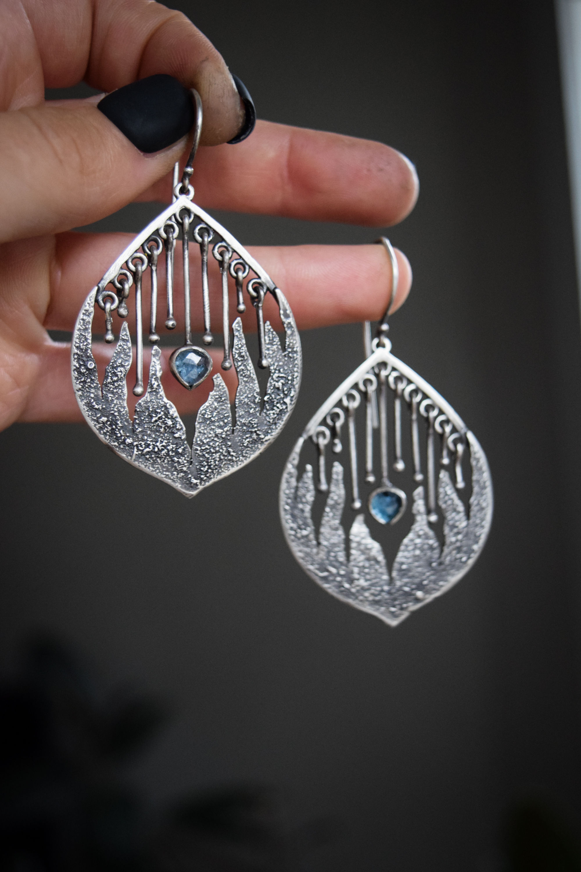 Rain Within / Kyanite and Sterling Silver Earrings