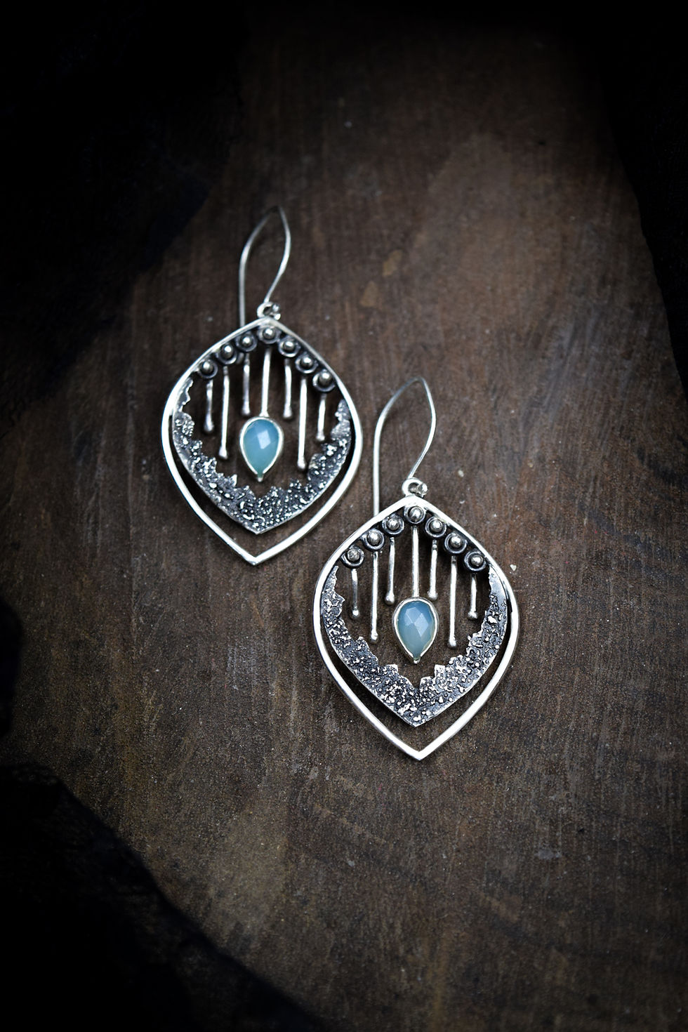 Thumbnail: Drips & Drabs Earrings / Aquamarine & Sterling Silver