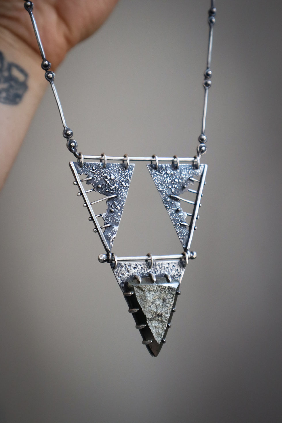 Thumbnail: Pillars of Power / Pyrite & Sterling Silver Necklace