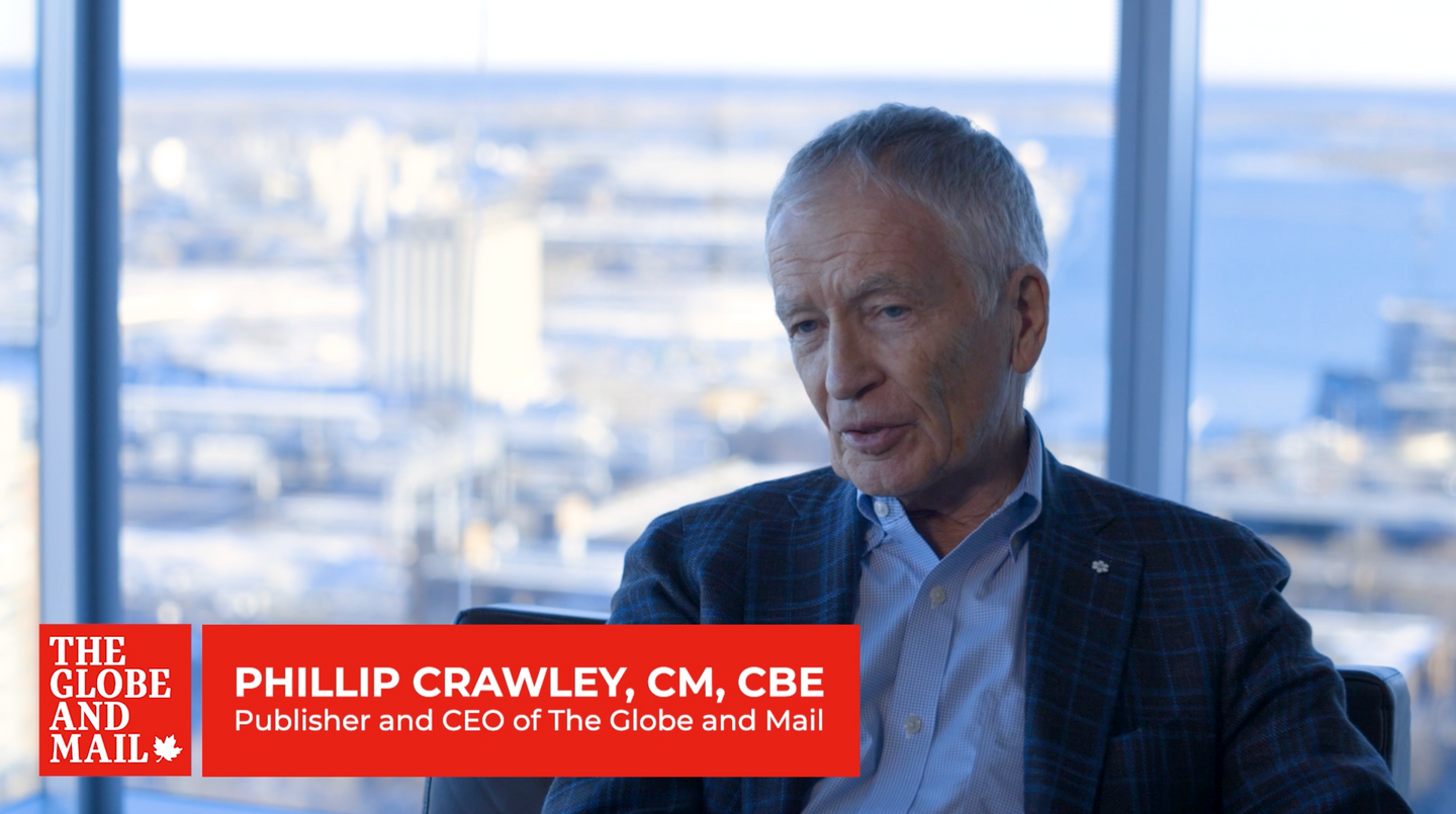 Phillip Crawley, The Globe and Mail's former publisher and CEO, being interviewed