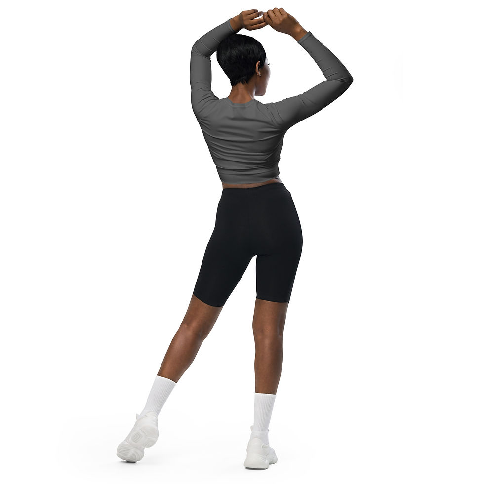 縮圖：Recycled long-sleeve crop top