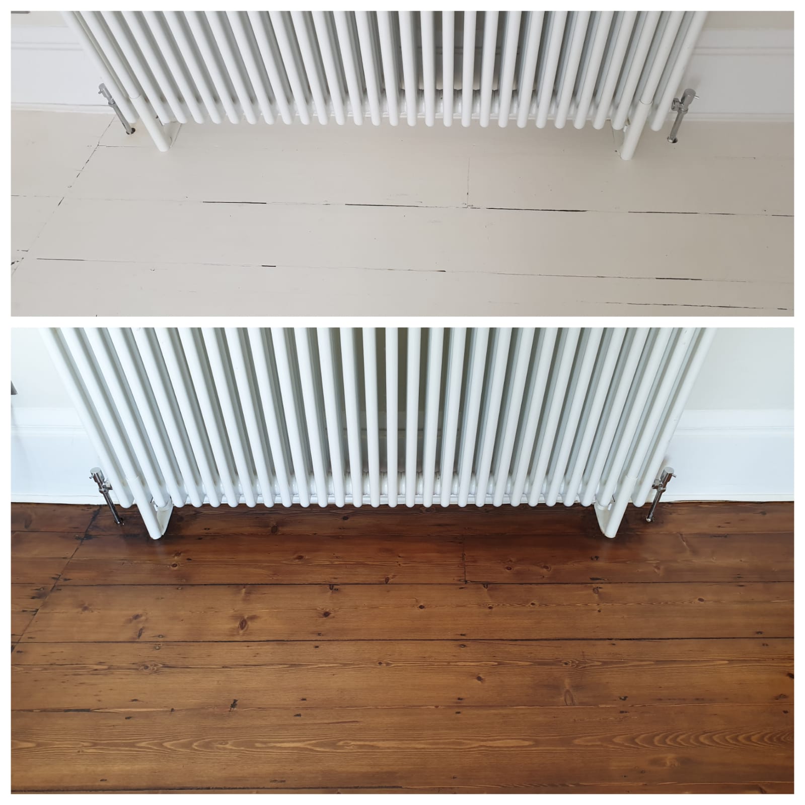Before and after Walnut stain