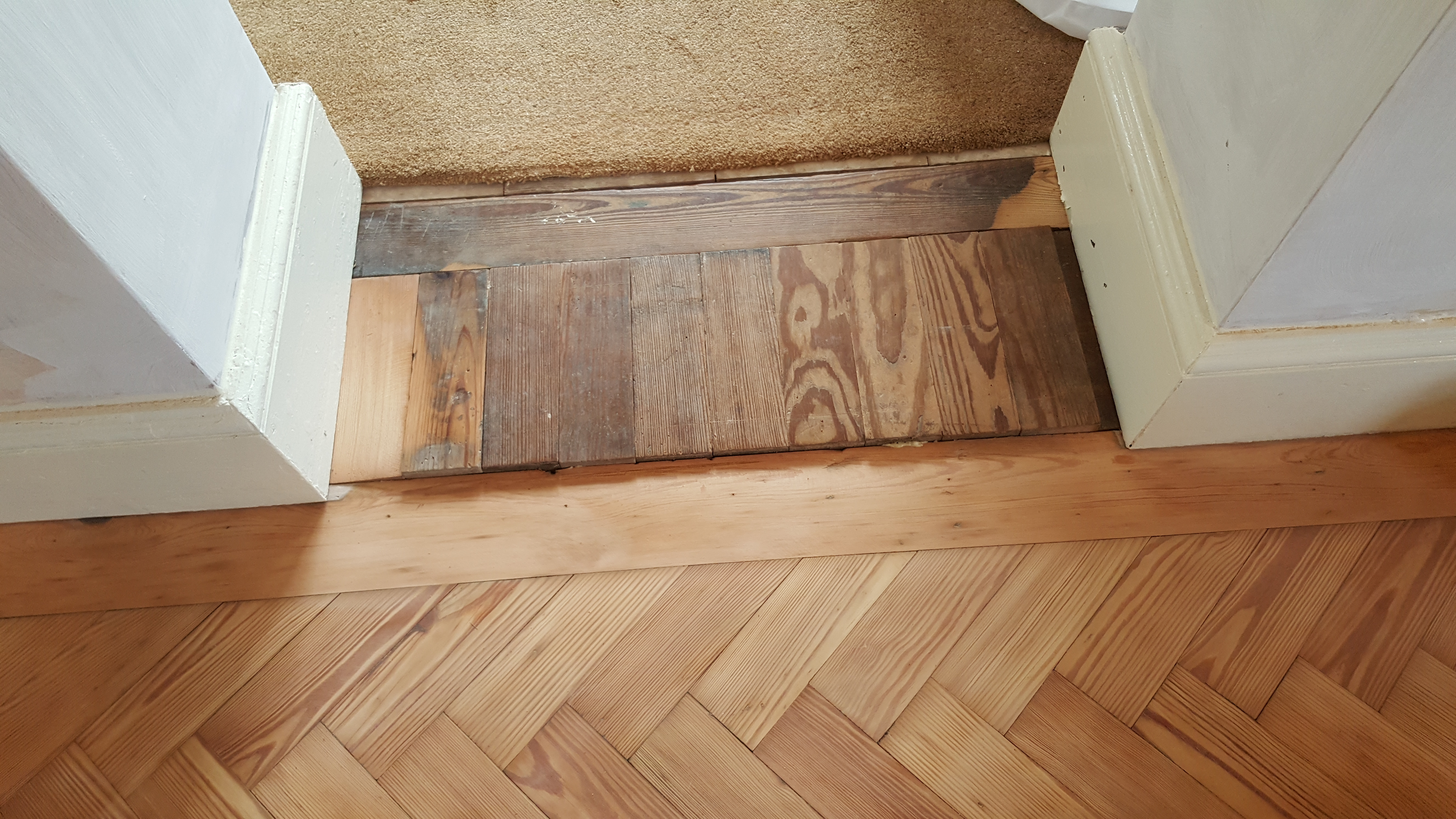 Peach Pine Floor Before
