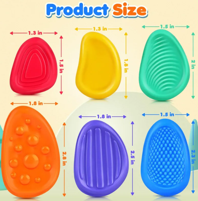 Miniature : Children's Sensory Stone Texture Soft Fidget Decompression Toys (6-Pack)