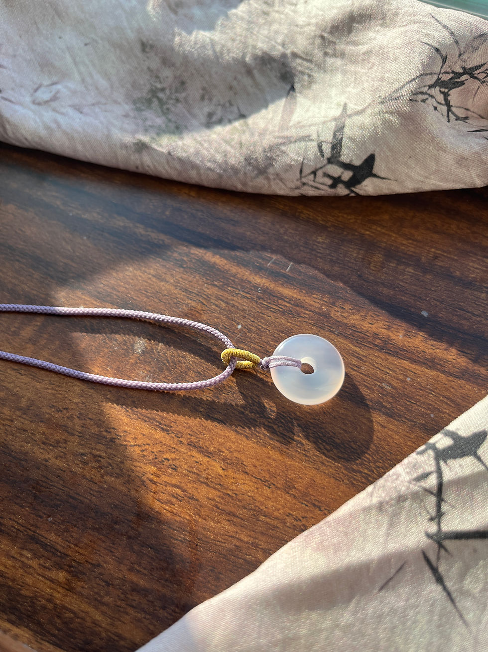 Thumbnail: 紫玛瑙平安扣-Small Round Agate Dount Pendant