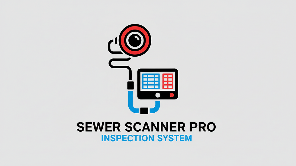 Eye-level view of a sewer inspection camera kit with monitor and cable