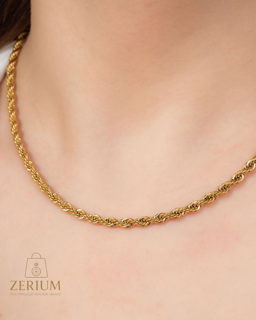 Küçük resim: Çelik Burgu Zincir Kolye (60cm) 316L
