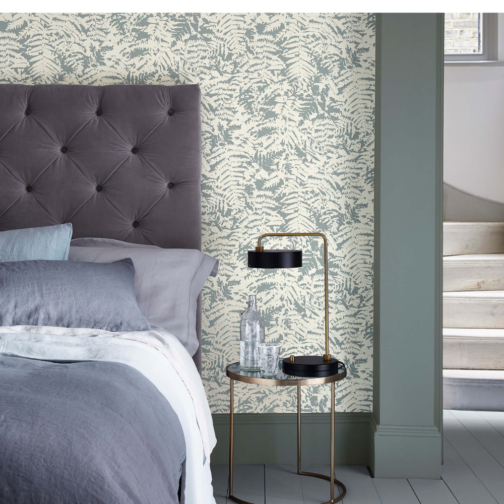 Little Greene - Fern - Sage Blue - Wallpaper