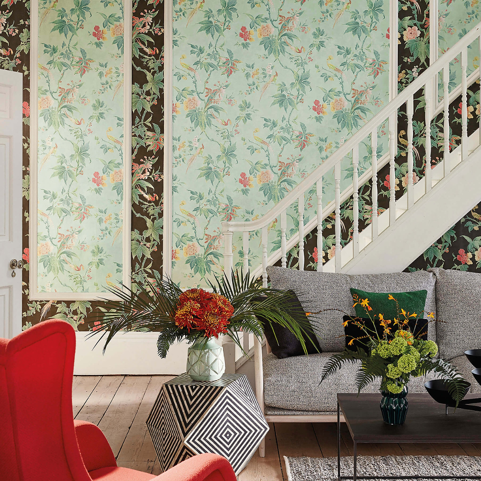 Thumbnail: Little Greene - Paradise - Aquamarine - Wallpaper