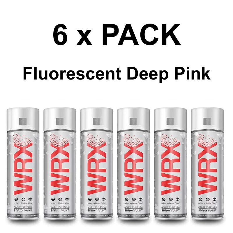 6x WRX FLUORESCENT DEEP PINK SPRAY PAINT - 400ml