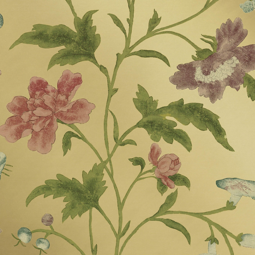 Little Greene - China Rose - Emerald Lustre - Wallpaper