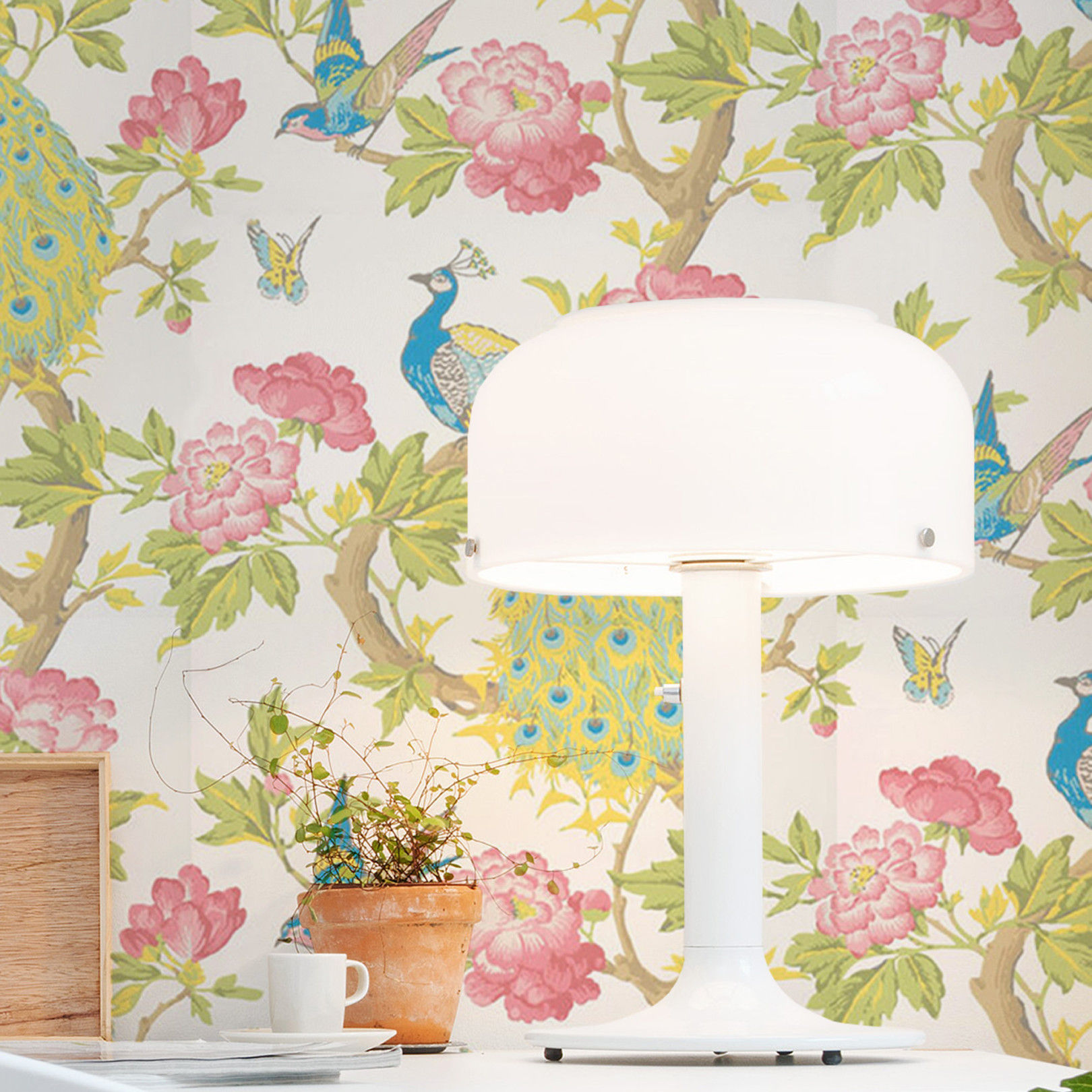 Little Greene - Pavona - Blanche - Wallpaper
