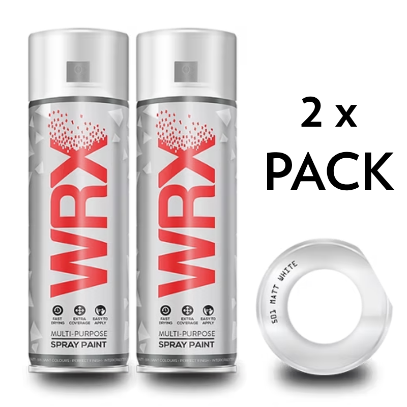 2x WRX MATT WHITE SPRAY PAINT - 400ml