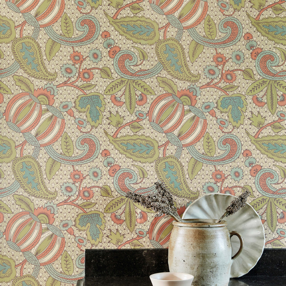 Little Greene - Pomegranate - Bazaar - Wallpaper