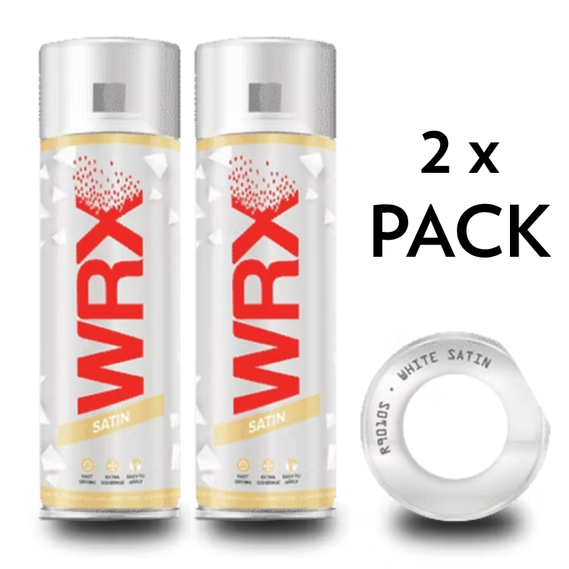 2x WRX WHITE SATIN SPRAY RAL 9010 - 400ml