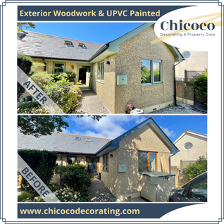 Woodwork and UPVC in Dulux Green Glade colour