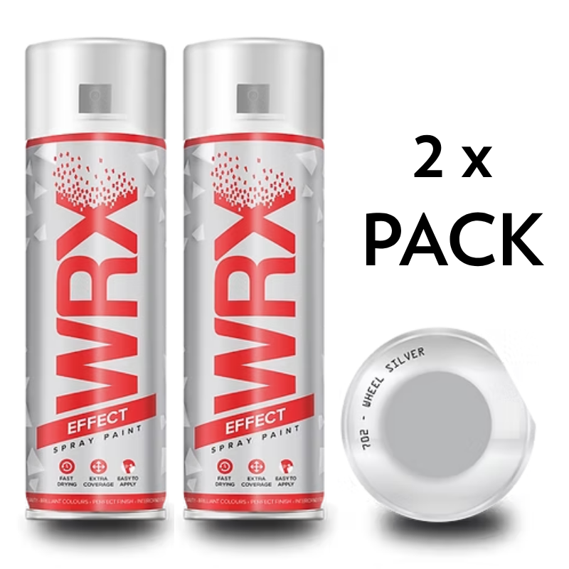 2x WRX WHEEL SILVER SPRAY PAINT - 400ml