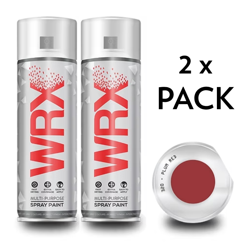 2x WRX PLUM RED 320 SPRAY PAINT - 400ml