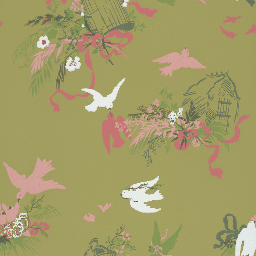 Little Greene - Volières - Garden - Wallpaper