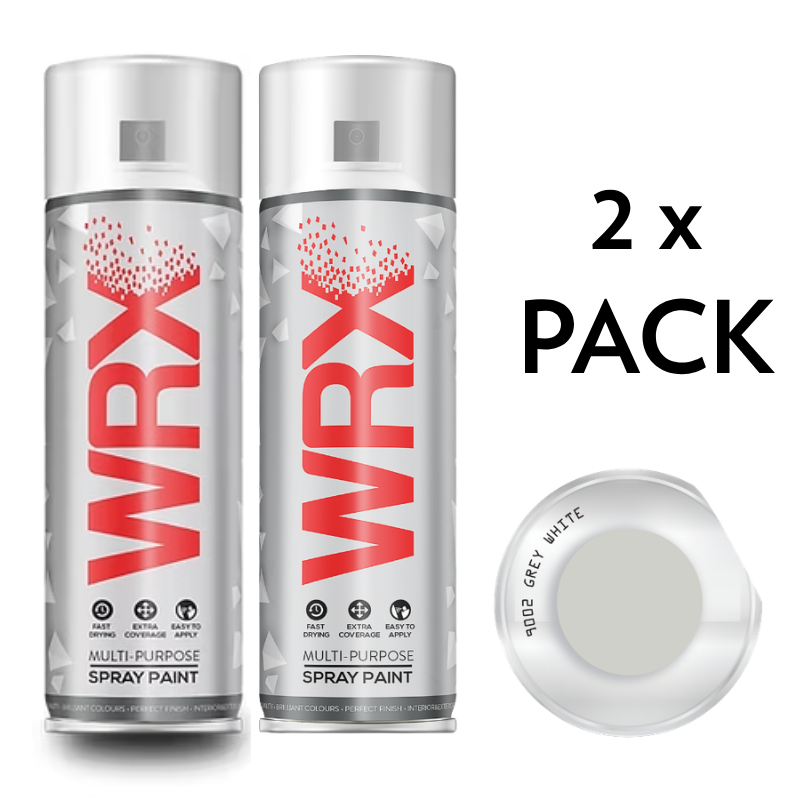 2x WRX GREY WHITE RAL 9002 SPRAY PAINT - 400ml