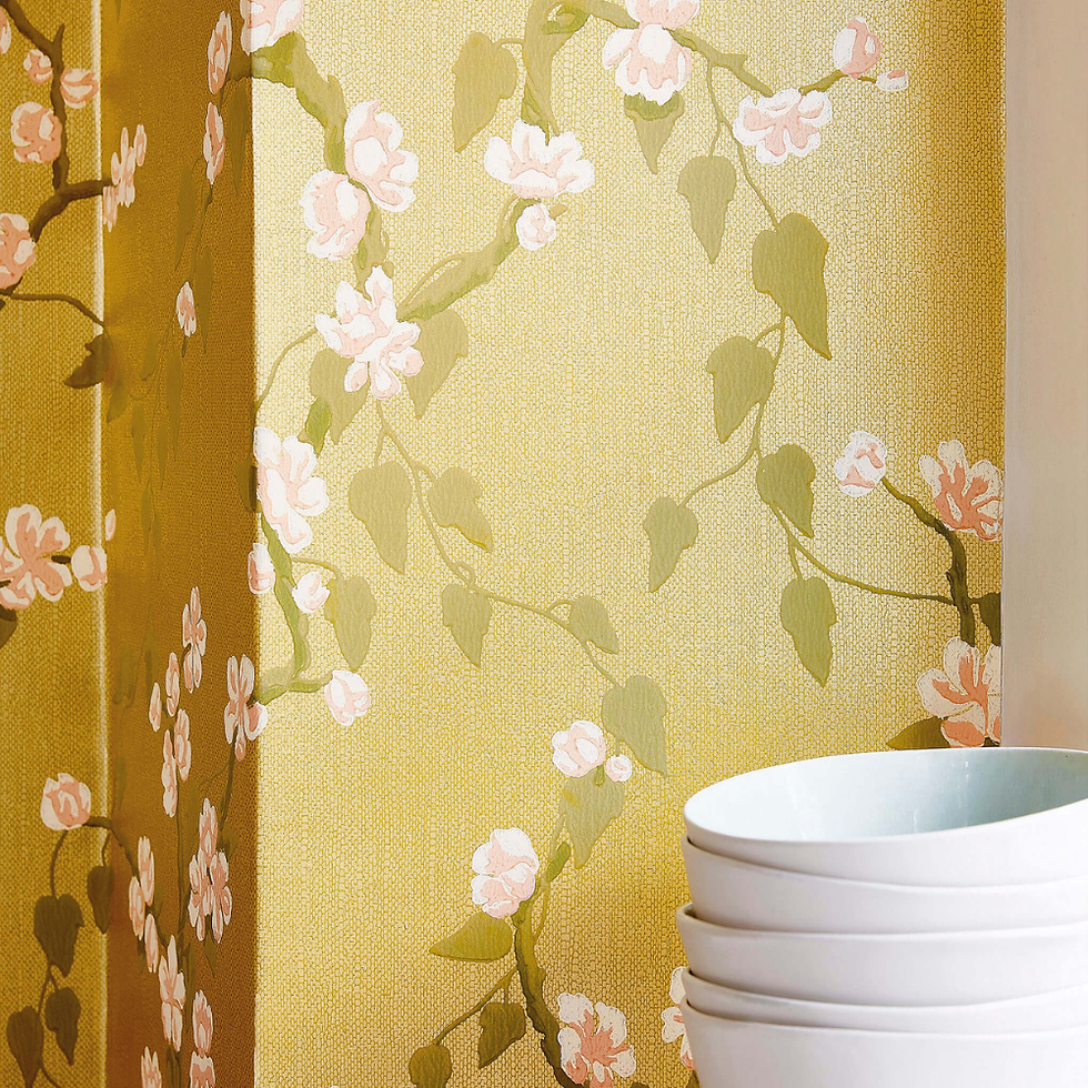 Thumbnail: Little Greene - Sakura - Yellow Lustre - Wallpaper