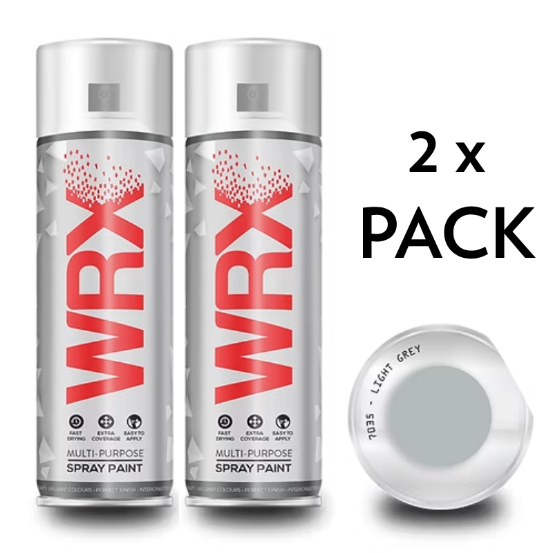 2x WRX LIGHT GREY RAL 7035 SPRAY PAINT - 400ml