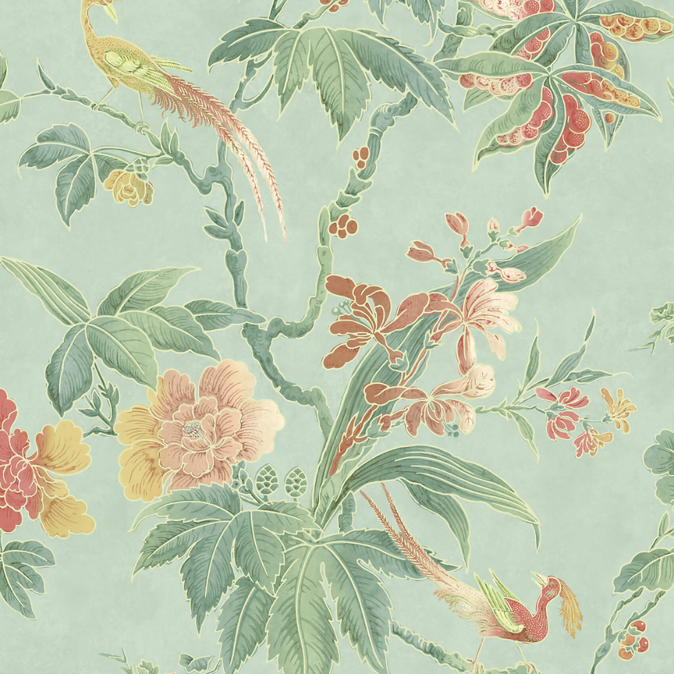 Little Greene - Paradise - Aquamarine - Wallpaper
