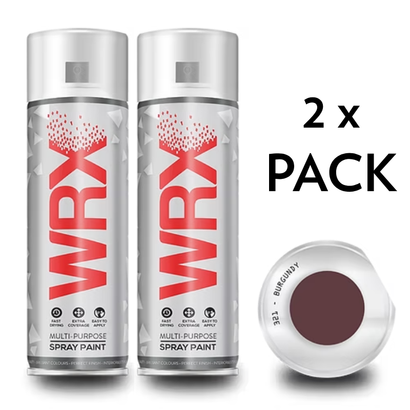 2x WRX BURGUNDY 320 SPRAY PAINT - 400ml