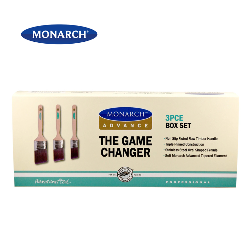 Thumbnail: Monarch Advance Oval Angle Sash Brushes 'Game Changer' Box Set - 3 Pack