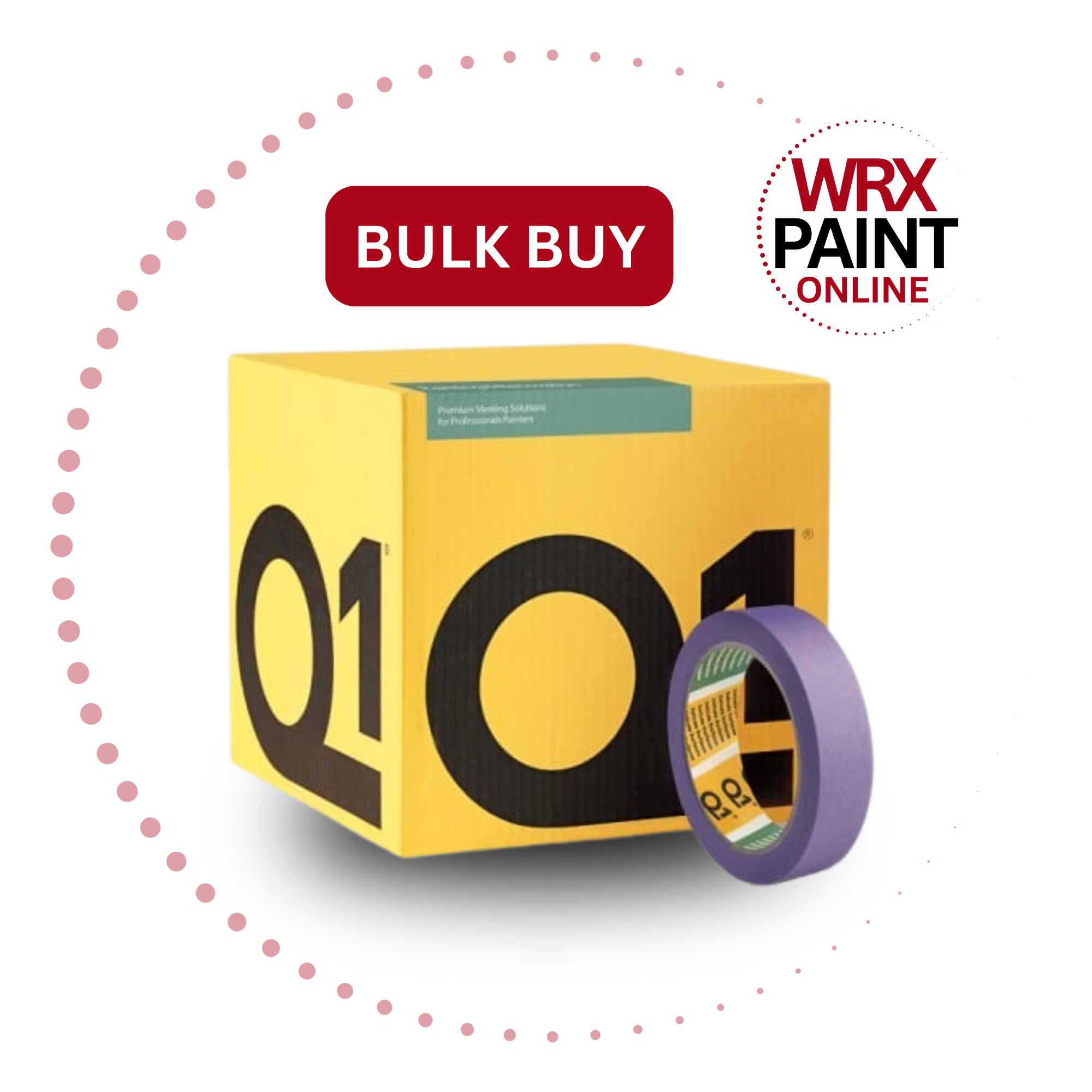 BOX OF 36 x Q1 - 1" (25mm) Delicate Surface Masking Tape Box Of 36 (Purple) Q1 3570